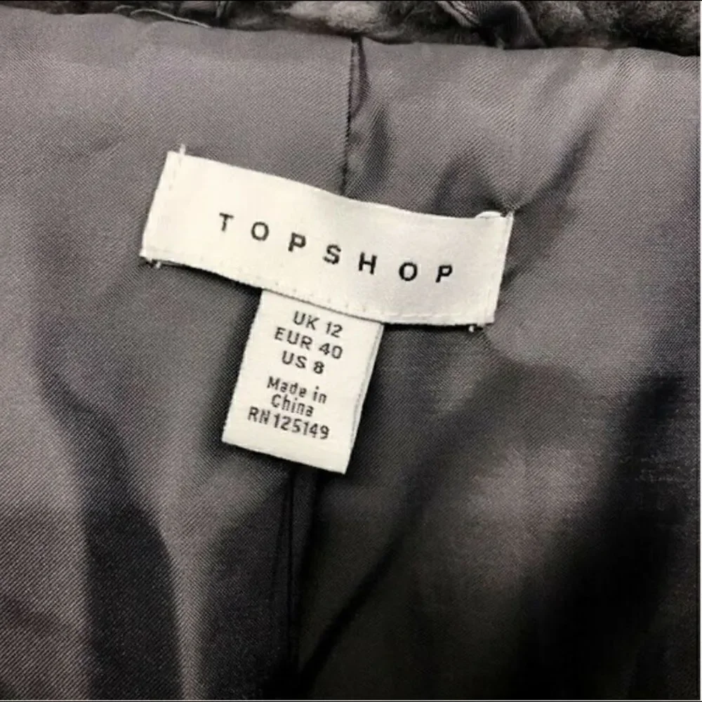 Topshop Faux Fur Borg Coat Size 8